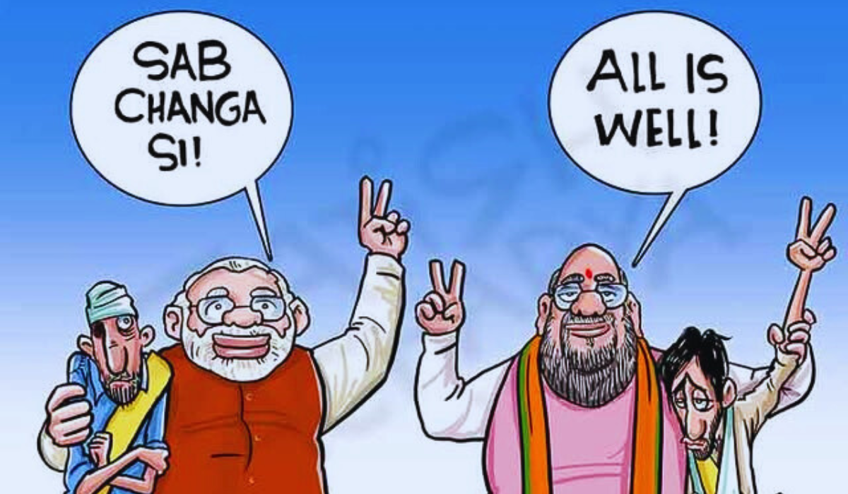 Modi and Amit Sah Cartoon Image